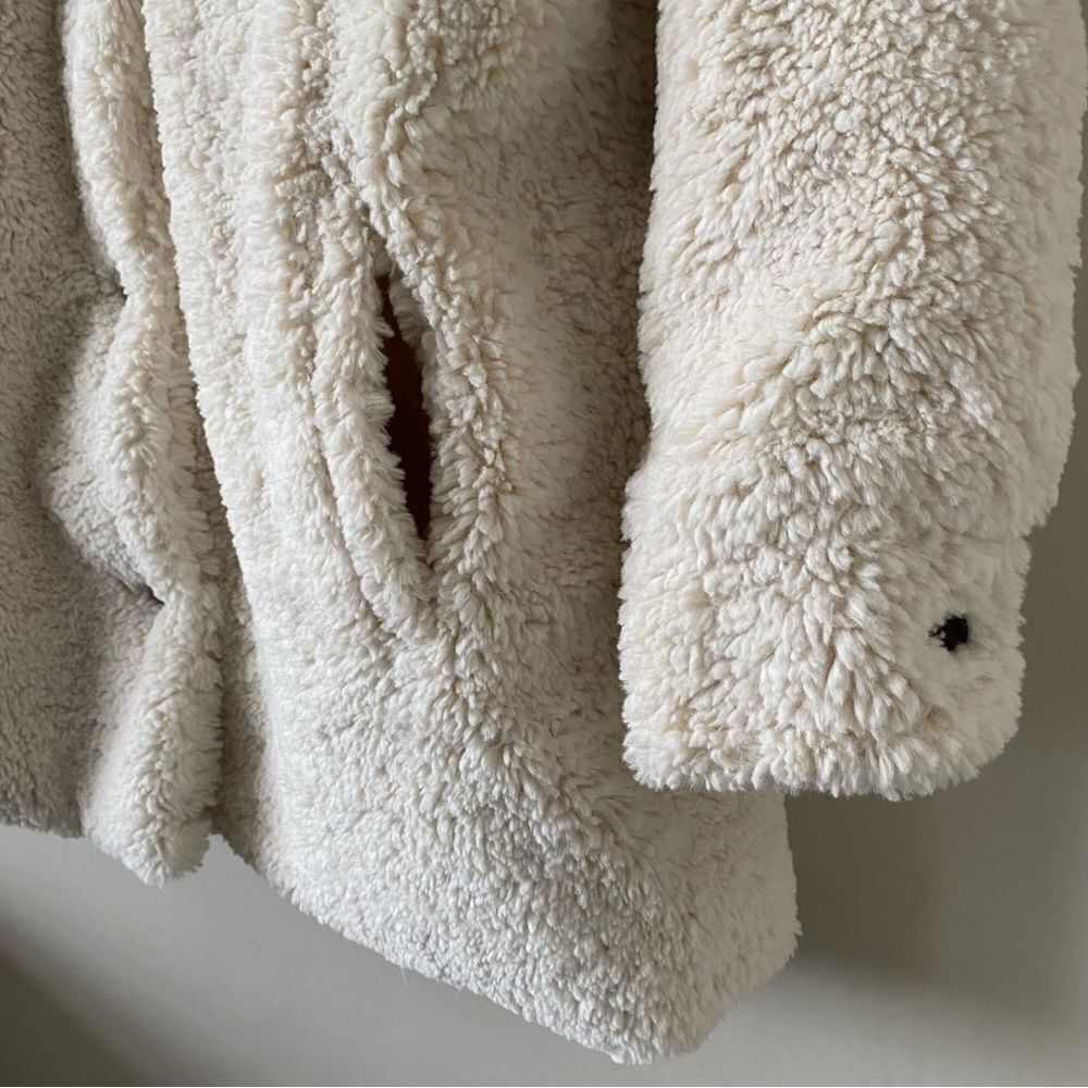 Esqualo-Fluffy Soft Teddy Coat- Off White - Picture 11 of 15